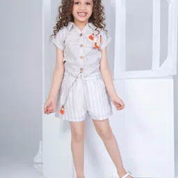 Peppermint Girls Shirt Collar Shirt with Shorts-picture-45