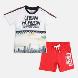 Chicco Boys Printed Pure Cotton T-shirt with Shorts Set-picture-4