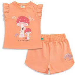 JusCubs Girls Printed Round Neck Sleeveless Pure Cotton T-shirt with Shorts-image-90