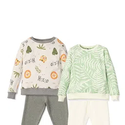 bforblossom BLOSSOM Kids Pack Of 2 Printed Pure Cotton T-shirts With Lounge Pants-picture-52