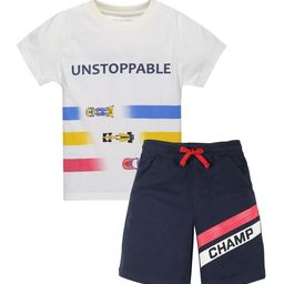 PLUM TREE Boys Printed Pure Cotton T-shirt with Shorts-picture-15