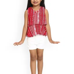 Peppermint Girls Maroon & White Printed Clothing Set-picture-14