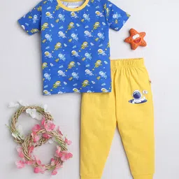 BUMZEE Boys Printed Pure Cotton T-shirt with Joggers-image-54