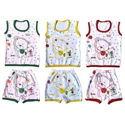BAESD Unisex Kids Pack Of 3 Graphic Printed Pure Cotton T-shirt With Shorts-picture-32