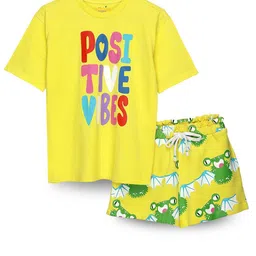 SPUNKIES Girls Printed Pure Cotton T-shirt with Shorts-picture-37