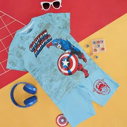 Pantaloons Junior Boys Printed Round Neck Short Sleeves Pure Cotton T-shirt & Shorts-picture-15