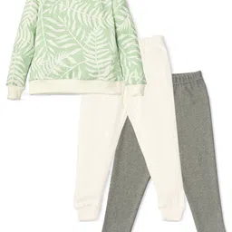 bforblossom BLOSSOM Kids Pack of 2 Solid Lounge Pants with Tropical Printed T Shirt-picture-33
