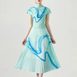 JC Collection Dyed Top & Midi Accordion Pleated Skirt-picture-24