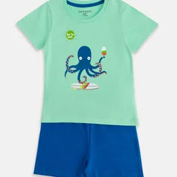 Pantaloons Baby Boys Printed Pure Cotton T-shirt With Shorts-picture-18