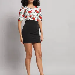 Dream Beauty Fashion Printed Round Neck Top With Skirt-picture-14