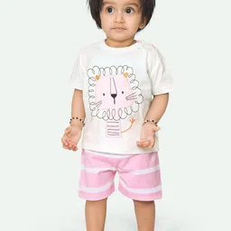 ariel Girls Printed Pure Cotton T-shirt With Shorts-picture-24