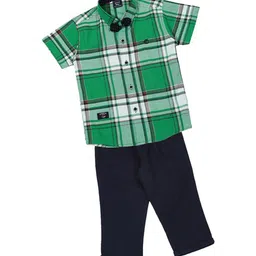Actuel Infants Boys Checked Pure Cotton Shirt With Trousers-image-36