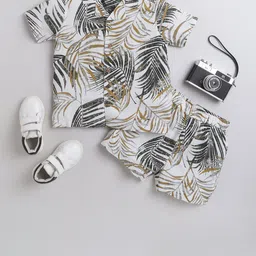 taffykids Boys Floral Printed Shirt With Shorts-image-45