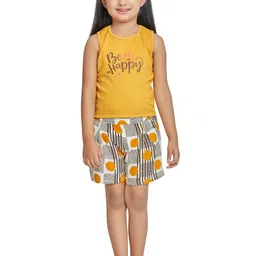 Peppermint Girls Mustard & White T-shirt with Shorts-image-69