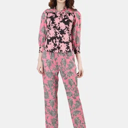 Sukshat Floral Printed Mandarin Collar Shirt With Trousers-image-2