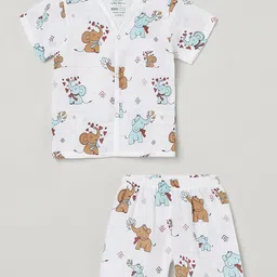 The Boo Boo Club Kids Infants Pure Cotton Printed Sustainable Shirt with Shorts-picture-17
