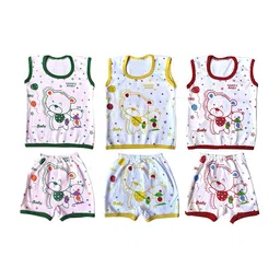 BAESD Kids Pack Of 3 Printed Round Neck Pure Cotton T-shirts With Shorts-picture-13