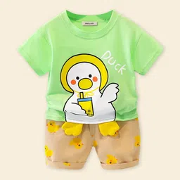 INCLUD Boys Printed Round Neck T-shirt with Shorts-picture-14