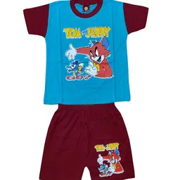 MRB Boys Colourblocked Tom & Jerry  T-shirt with Shorts-image-35