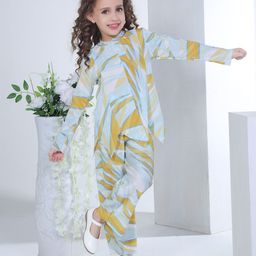 Peppermint Girls High Neck Printed Top with Trousers-picture-26
