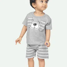 ariel Infant Boys Printed Pure Cotton T-Shirt With Shorts-picture-16