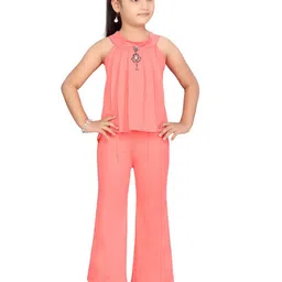 Aarika Girls Peach-Coloured Top with Palazzos-picture-22