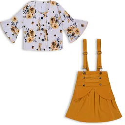 Wish Karo Girls Printed Top with Skirt & Suspenders-image-62