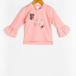 Peppermint Girls Peach-Coloured & Brown Embellished Top with Palazzos image 5