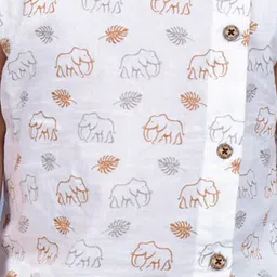 Polka Tots Kids Printed Sleeveless Pure Cotton Kurta With Pyjama image 5