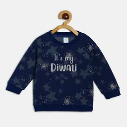 MINI KLUB Boys Navy Blue Printed T-Shirt with Pyjamas image 3