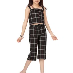 Aarika Girls Black Checked Pure Cotton Top & Capri image 4
