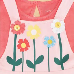 Pantaloons Baby Infants Girls Printed Dungaree Comes With A T-shirt image 5