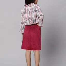 Macwin Girls Printed Top with Suede Skirt image 4