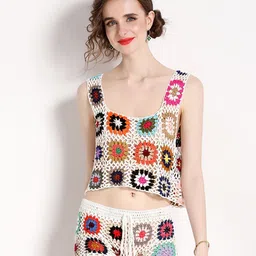 JC Collection Crochet Top with Shorts image 4