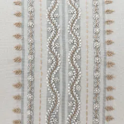 Mirooh Off White Embroidered Cotton Rectangle Shape Cushion image 4