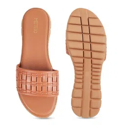 Metro Textured Open Toe Flats image 3