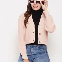 Madame V-Neck Acrylic Cardigan image 2