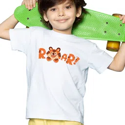 BRATMA Boys Typography Printed Round Neck Short Sleeves Regular T-shirt image 1