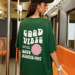 Christy World Pack Of 2 Printed Drop Shoulder Cotton Oversized T-shirt image 2