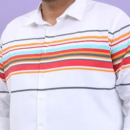 HIGHLANDER Plus Size Horizontal Striped Cotton Shirt image 2
