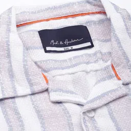 Mast & Harbour Men Slim Fit Vertical Striped Cuban Collar Casual Shirt image 2