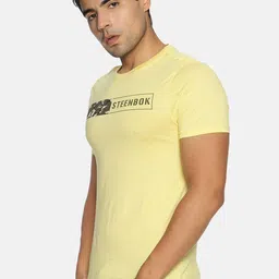Steenbok Round Neck Typography Printed Pure Cotton Slim Fit T-shirt image 3