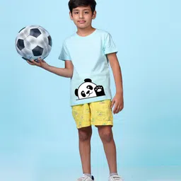 NUSYL Boys Blue Graphic Printed Cotton T-shirt image 4