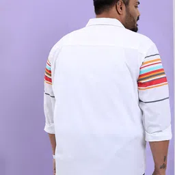 HIGHLANDER Plus Size Horizontal Striped Cotton Shirt image 5