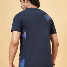 SF JEANS by Pantaloons Men Printed Round Neck Cotton Slim Fit Tshirt image 5