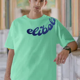 Elibolz Men Printed Drop-Shoulder Sleeves Bio Finish T-shirt image 1