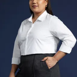 Hancock Plus Size Spread Collar Pure Cotton Formal Shirt image 4