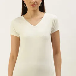 De Moza Short Sleeves V-Neck Cotton T-shirt-picture-32