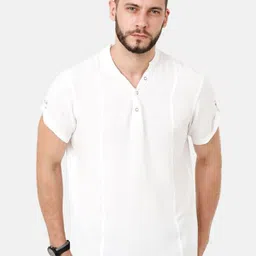 IDENTITI Men White Slim Fit Casual Shirt-image-2