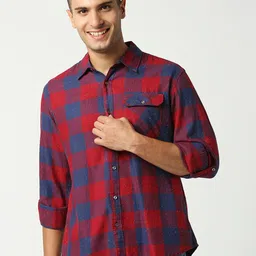 USMC Relaxed Checked Cotton Casual Shirt-picture-18